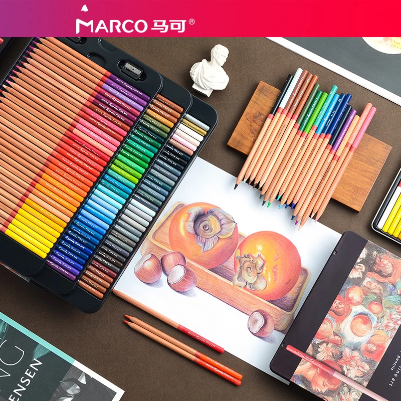 

M&G Marco Renoir Lapiz 3100 Oil Colored Pencils 120/100/72/48/36/24/12 Professional Color Painting Drawing Sketch Art Set