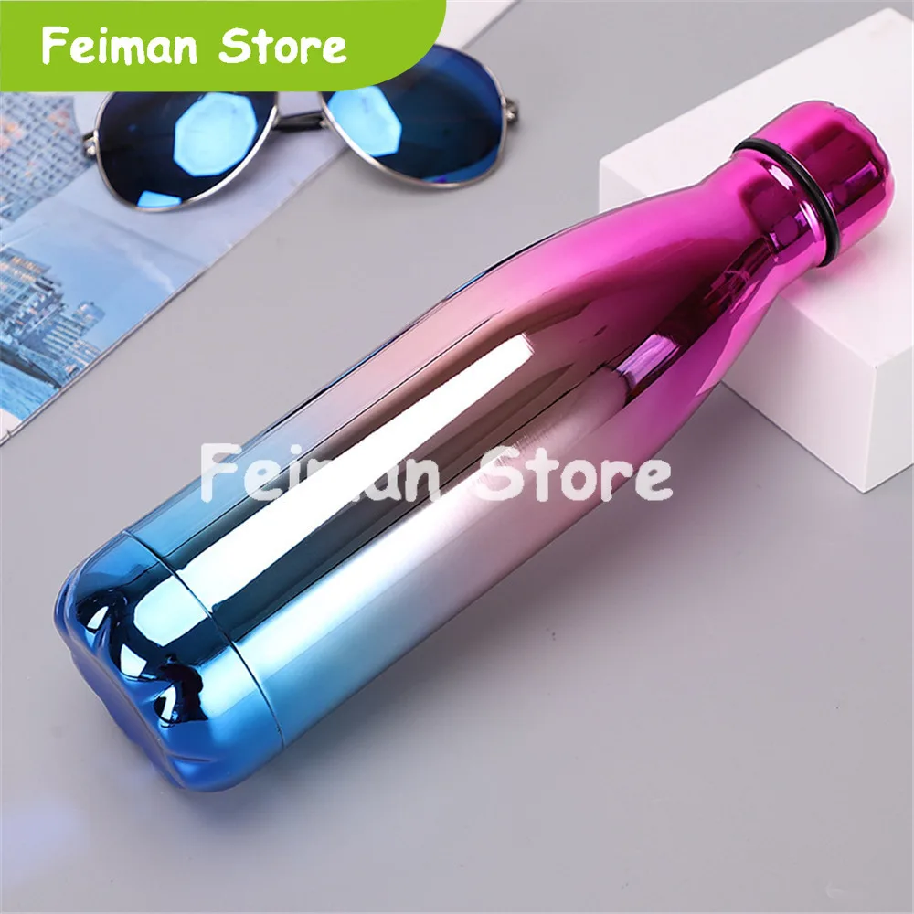 Розовое золото термос свободная вода BPA бутылка градиент портативный из