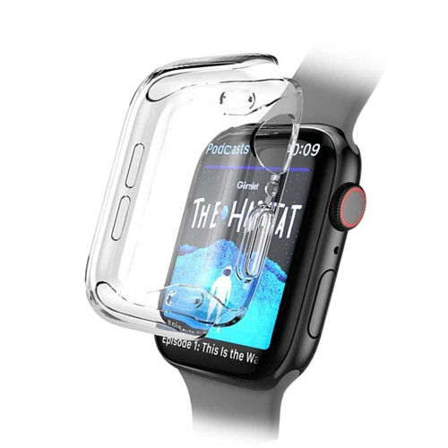 Transparent Силиконовый мягкий чехол для Apple Watch series 4, 44 мм, 40 мм, защитные чехлы из ТПУ для iWatch 3 2, универсальная крышка, ультратонкая прозрачная рамка - Цвет: Transparent