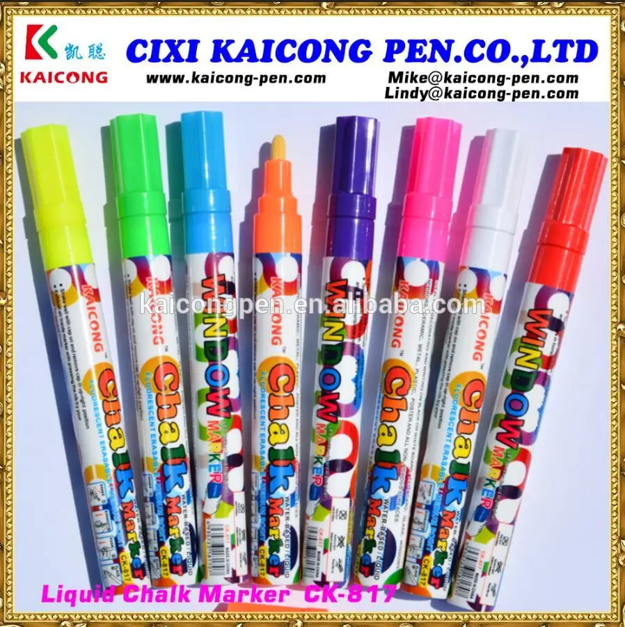 

DecoArt 8pcs in set/FLUORESCENT ERASABLE Liquid window marker & Valve Action Chalk Marker
