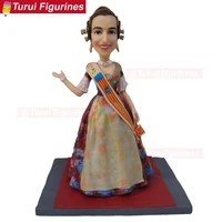 ooak polymer clay figurine with traditional clothes fairy figurine crystal angel figurines figurine cake decorating decor