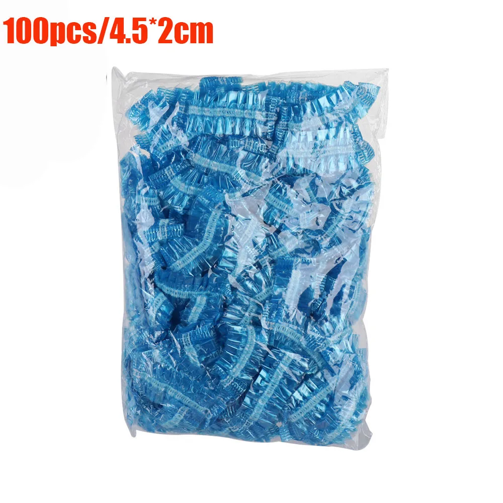 Ear 100pcs blue 50/100 шт одноразовые Пластик Водонепроницаемый Ухо Защитная крышка Кепки s Парикмахерская краска Защита душ Кепки инструмент - Цвет: Ear 100pcs blue