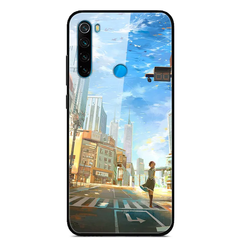 Для Xiaomi Redmi Note 8 чехол из закаленного стекла с печатным жестким чехлом для Xiaomi Redmi Note 8 Note8 чехол для Redmi Note 8 Pro Бампер - Цвет: 13