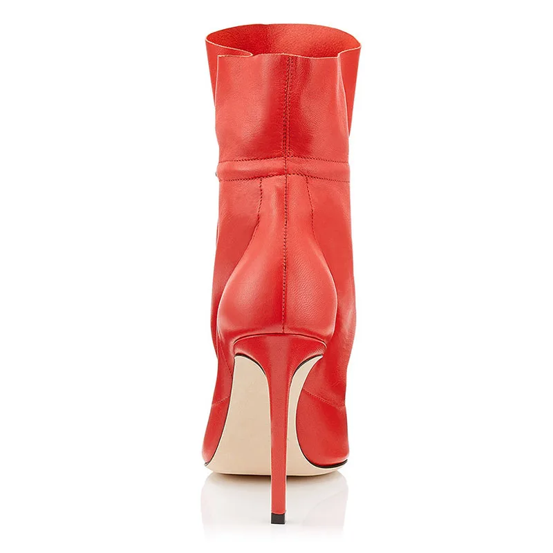 Модные женские зимние ботинки с острым носком на шпильках пикантные элегантные