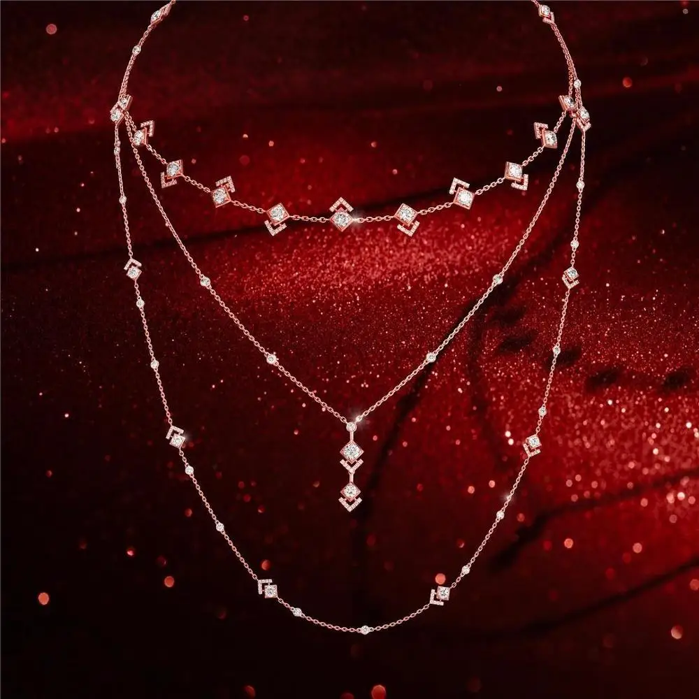 Jankelly Мода Роскошный кулон для матери белый камень свадебные украшения на длинной