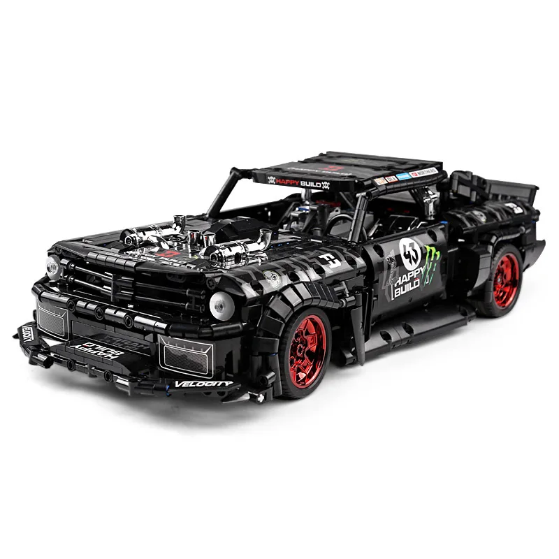 

QC005 Ford Mustang Hoonicorn RTR V2 Racing Car With Power Function High-Tech 23009 MOC-22970 Building Block Bricks Kids