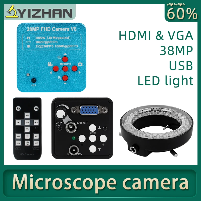 Цифровой микроскоп HDMI VGA электронная камера USB TF драйвер высокоскоростной