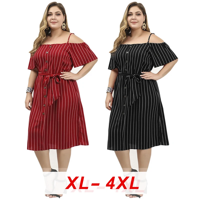 

2020 новое летнее платье размера плюс, платье для женщин, женские босоножки больших Просторное платье без бретелек, повседневные, в полоску, с ...