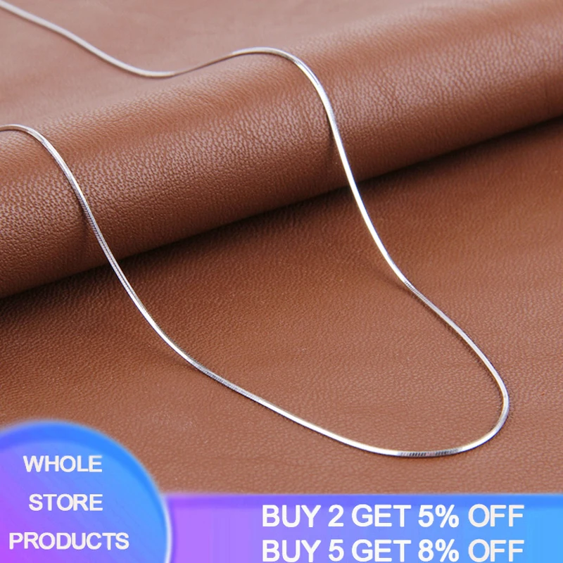 

Have Certificate 1.0mm Width 925 Silver Snake Chain Female Fashion Silver 925 Necklaces For Women Girls Party Silver 925 Jewelry