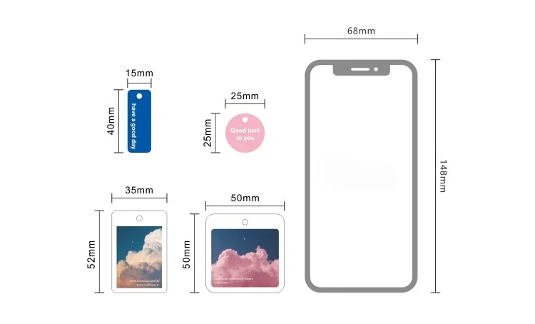 

8 Designs Mixed Creative Romantic Acrylic Pendant DIY Bookmark Journal Diary Decoration Gift 35*52mm Free Shipping