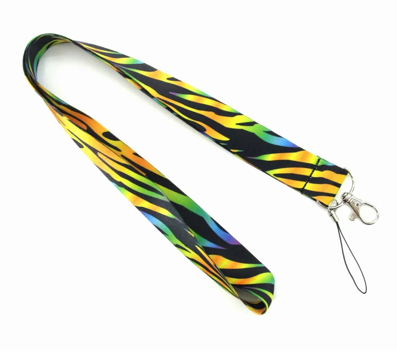 Двухсторонний шнурок с принтом зебры для ключей Брелоки идентификационная бирка
