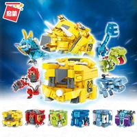 robot building blocks transform dinosaurs for kids juguetes boys xmas gift beast cube diy bricks educational toys over 3 years