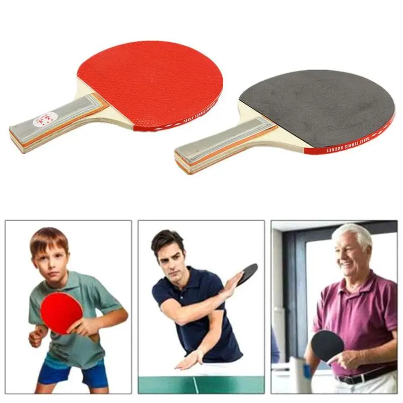 

2 racket 3 balls Professional carbon fiber table tennis face tennis rackets rubber with pong table pimples-in racket d W7Z2