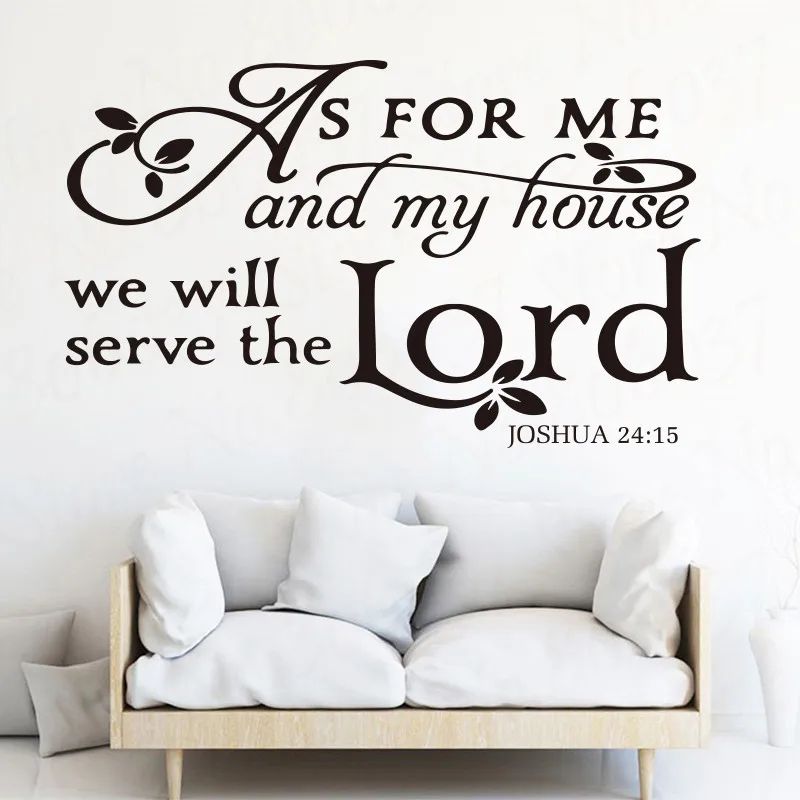 

As For Me House We Servie The Lord Bible Verse Wall Sticker Living Room Bedroom Lord Jesus Wall Decal Vinyl Home Decor WL1761