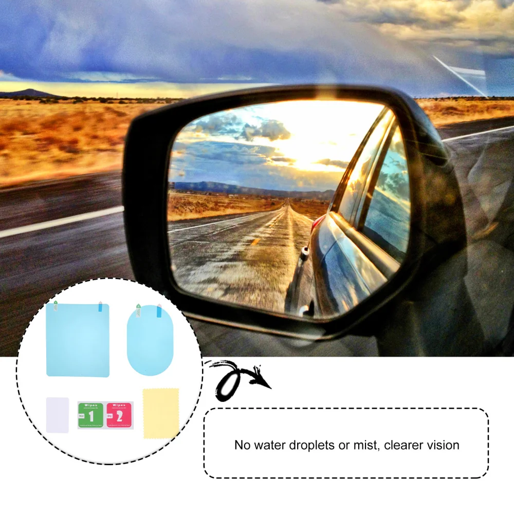 

6 Sets Car Waterproof Anti-fog Rearview Mirror Film Anti-glare Rainproof Film