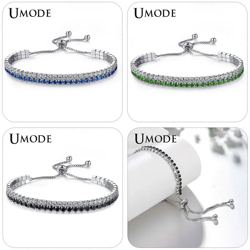 UMODE, 4 цвета, модный Теннисный браслет с кубическим цирконием, браслеты для женщин, подарки, новинка, роскошный браслет, Vrouwen Bijoux UB0124