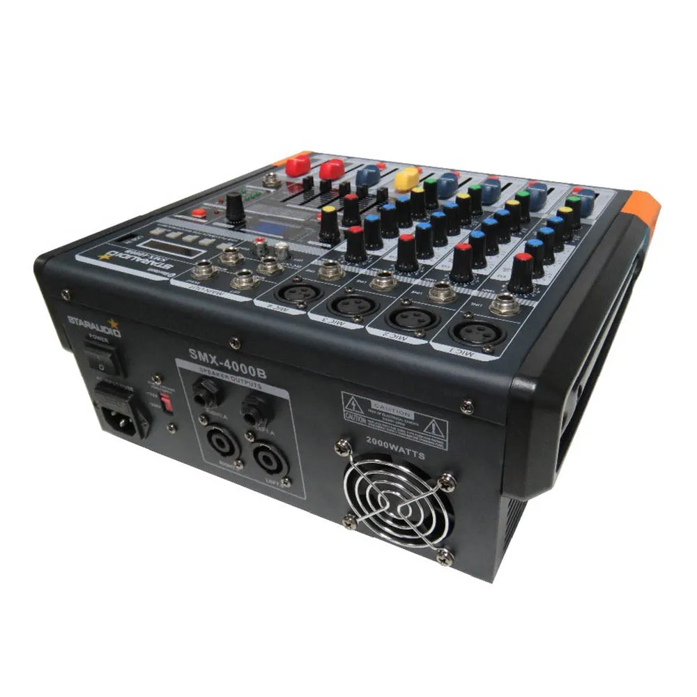 STARAUDIO Профессиональный 4 канала 2000 Вт усилитель работает W/MP3 Bluetooth/USB/SD/16DSP смеситель Системы церкви смеситель KTV SMX-4000B