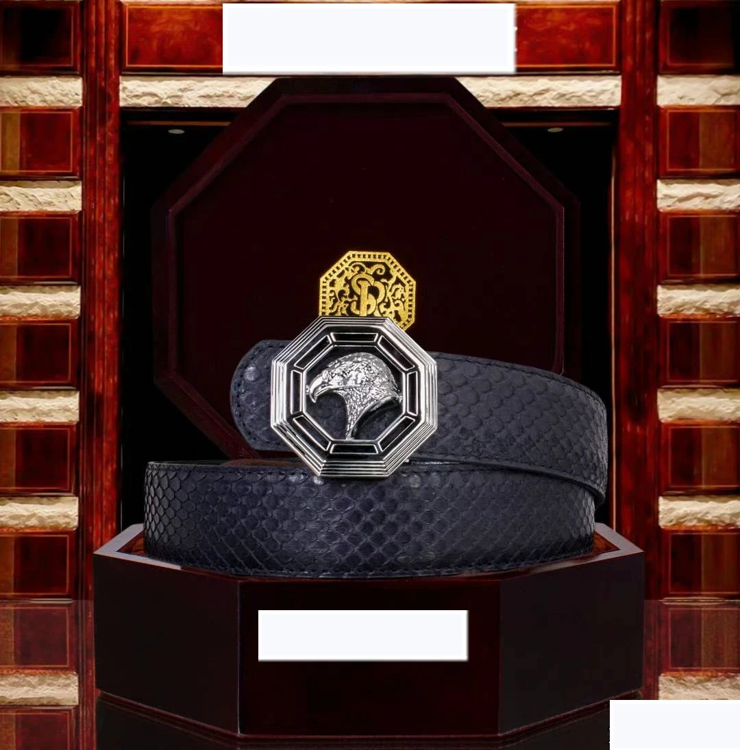 Ремень миллиардера из змеиной кожи мужской 2021 новый стиль модная металлическая