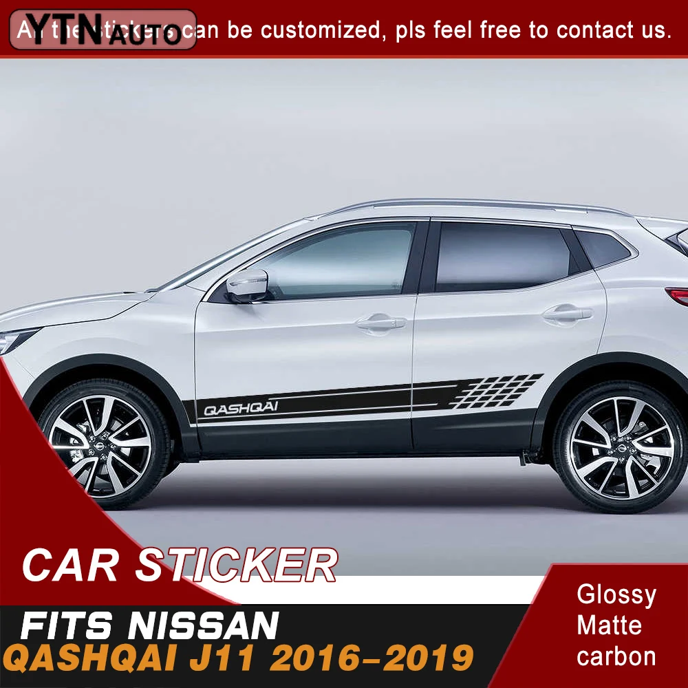 

For Nissan Qashqai J11 2016 2017 2018 2019 2020 Car Decals Side Body Stripe Racing Sport Graphics Vinyl Car Decoration Stickers