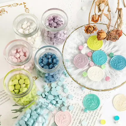 

160 шт. винтажные бутылки Восьмиугольные смешанные цвета восковые бусины для рукоделия конверт свадебная открытка восковая печать таблетки