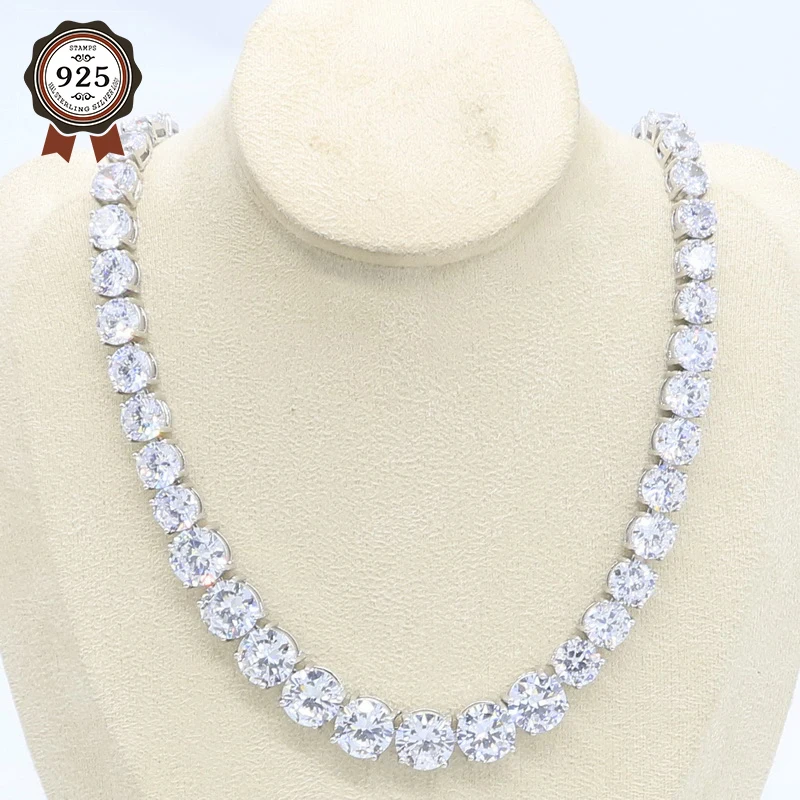 Классический серебристый цвет ожерелье для женщин Круглый Белый Циркон
