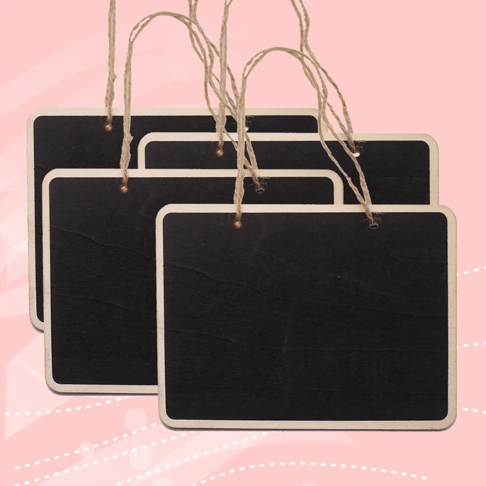 

4 PCS Mini Chalkboards Rectangular Hanging Blackboard Double Sided Chalkboard Wedding Party Table Number Place Tag Message Board
