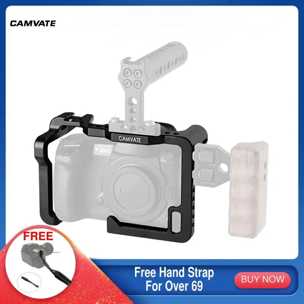 CAMVATE Камера основные Полнокадровый клетка Риг с креплением для вспышки Холодный