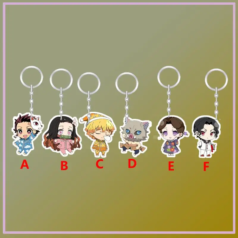 

Брелок для ключей из аниме «рассекающий демонов», акриловый, с ремешком, аксессуар для подвешивания в стиле киметасу, нет, айба, хашиба, инос...
