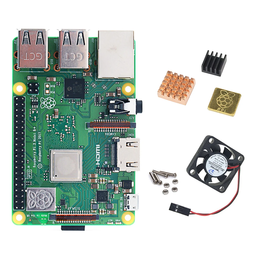 Новый Raspberry Pi 3B + 9 слойный чехол с вентилятором TF картой 32 ГБ мульти кардридером и