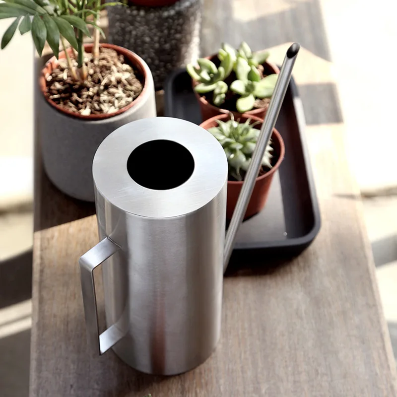 

1.5L Stainless Steel Long Mouth watering can for flowers Succulents Potted Watering Kettle Garden Tool Outdoor Lawn Watering Pot