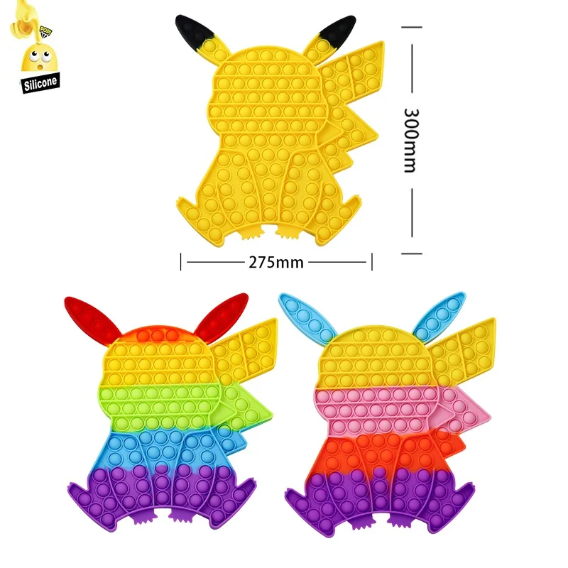 Pikachu-figuras de Pok&eacute;mon Go para ni&ntilde;os, juguetes antiestr&eacute;s, Burbuja de empuje, alivia el estr&eacute;s, Kawaii, regalo para ni&ntilde;os y ni&ntilde;as-1