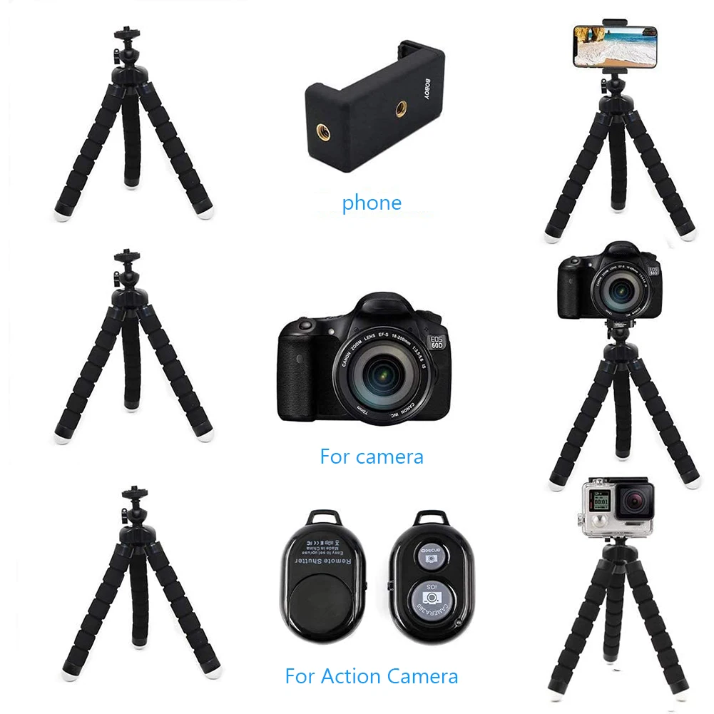 

Mini Flexible Sponge Octopus Tripod Stand Bluetooth Shutter