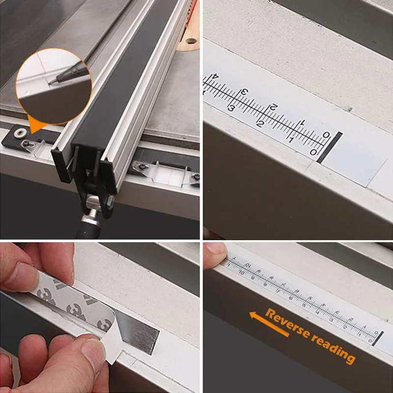 

0.6/1/1.5/2.5m Stainless Steel Miter Track Tape Measure Self Adhesive Metric Scale Ruler for T-track Router Table Band Saw