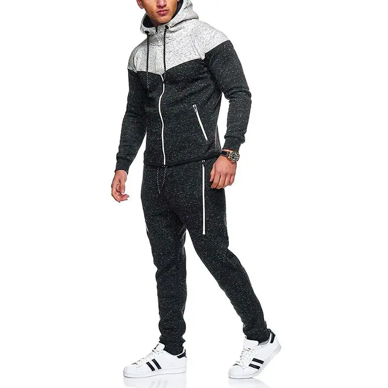 

2020 Autumn Men's Sport Suits Zipper Hoodie Running Sets Male Casual Hooded Tracksuits Clothes Man Joggers Fitness Training Set