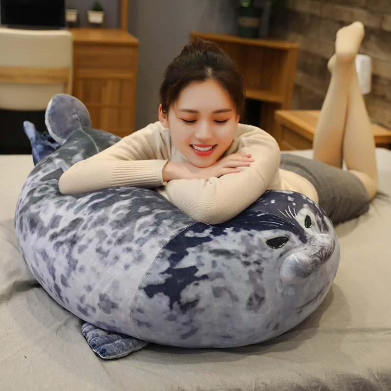 30 80 см Огромный милый серый морской Лев плюшевый игрушка мягкое уплотнение