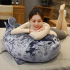 Огромные Милые серые фотоигрушки 30-80 см, мягкие плюшевые набивные куклы для сна с имитацией 3D, новинка, декоративные подушки, подарок для детей