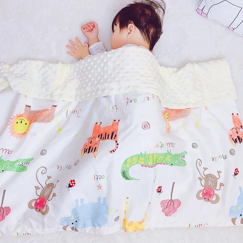 

1pc Newborn Baby Summer Soft Soothing Peas Blankets Supplies Quilts Cartoon Cool Mesh Quilts Air Conditioning Blanket For Baby