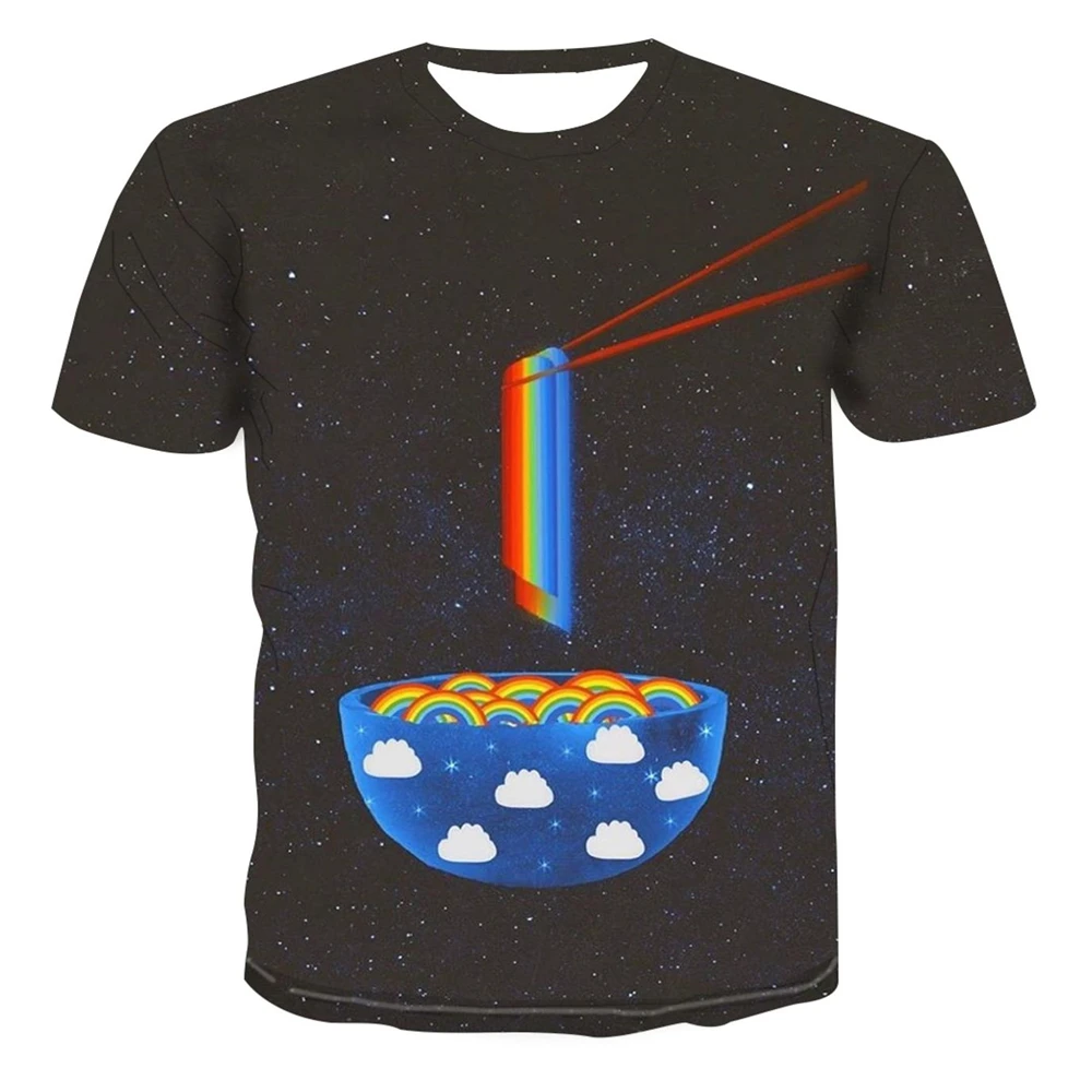 Новинка 2021, футболка с динамическим геометрическим принтом, цветная летняя футболка, дышащая Повседневная Удобная парная куртка