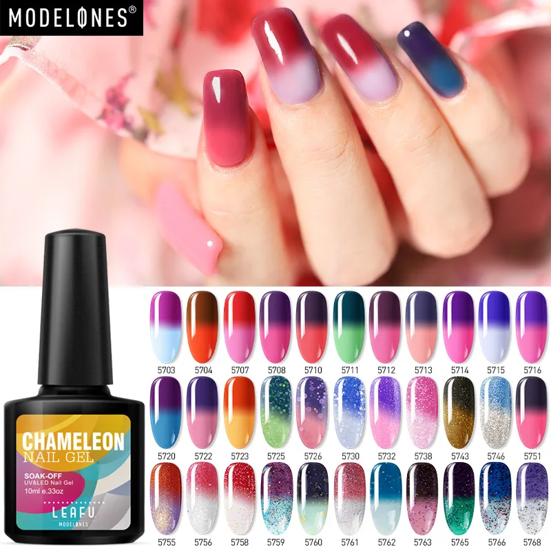 Modelones 42 шт./лот полный набор цветов температурный УФ гель для ногтей долговечный
