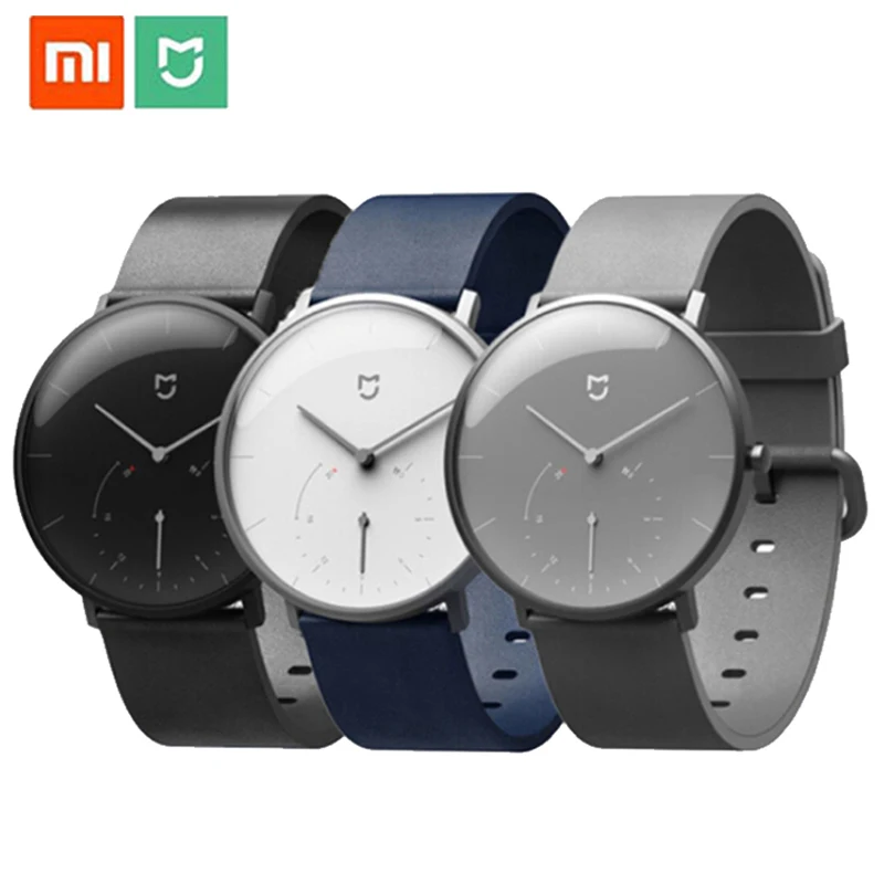 Mijia кварцевые умные часы 3ATM водонепроницаемые шагомер чехол из нержавеющей стали