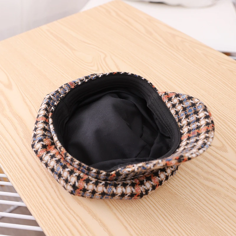 

Autumn Newborn Baby Girl Hats Cotton Plaid Beret Hat Cartoon Octagonal Cap Baby Hats Fashion Caps For Baby