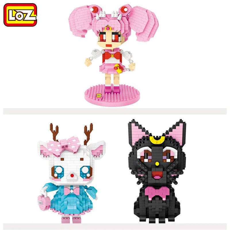 

LOZ Japanese Anime Diamond Blocks Cartoon Moon Chibi Action Figures Luna Cat Building Bricks DIY Character for Kid Block Toys