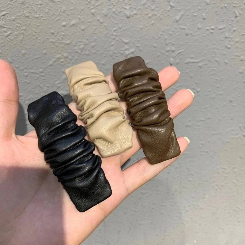 Модная заколка для волос FFLACEL в Корейском стиле заколки из искусственной кожи