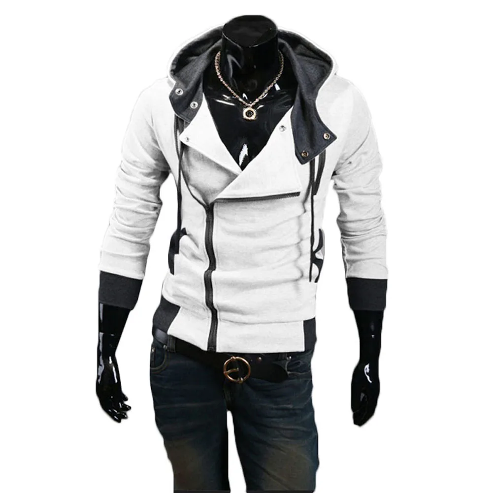 

Men Zip Up Hooded Sweatshirt Slim Fit Autumn Coat Tops Warm Outwear AC889