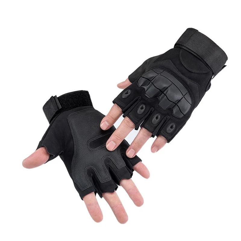 Half-finger gloves protective hand back soft shell tactical protective riding fitness half-finger gloves wrist anti-skid hunting