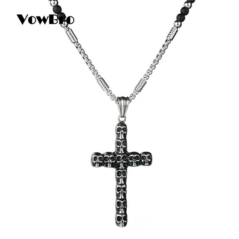 VowBro новинка хорошие Четки из бисера Крест Иисуса ожерелье для мужчин и женщин