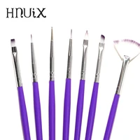 7 pieces set nail art brush pen pointing painting drawing fan line builder design nail polish uv gel tips decoration manicure