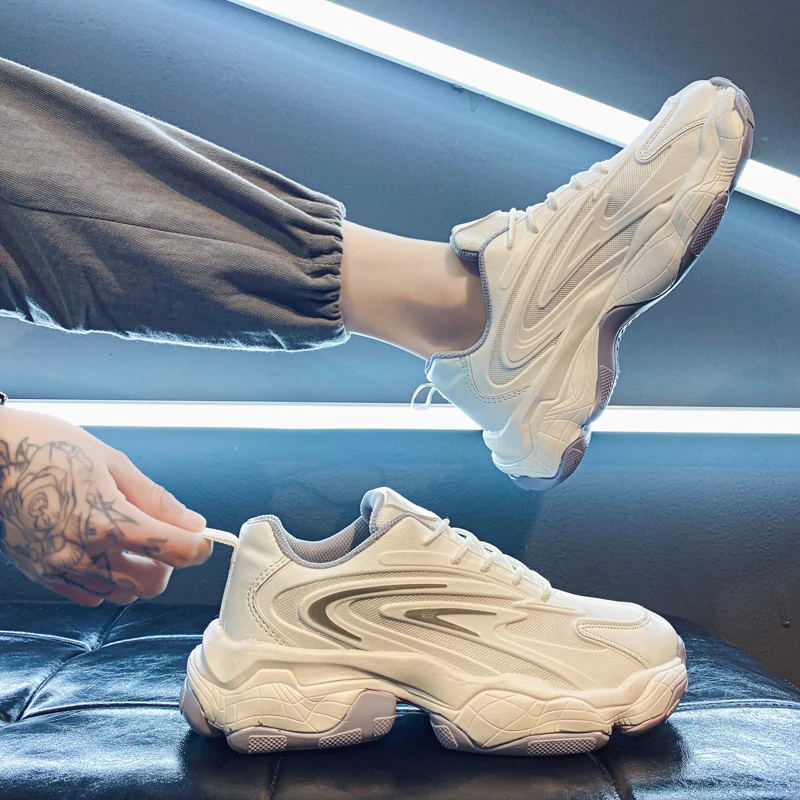 

Men's shoes in summer, small white shoes, versatile, high comfort, daddy board shoes, sports fashion shoes, mesh breathable