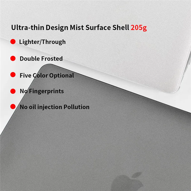 2021 Матовый матовый чехол для ноутбуков для Macbook Air Pro 13 дюймов M1 2020 с сенсорной панелью Mac Book A2337 A2338 A2179 A1466.