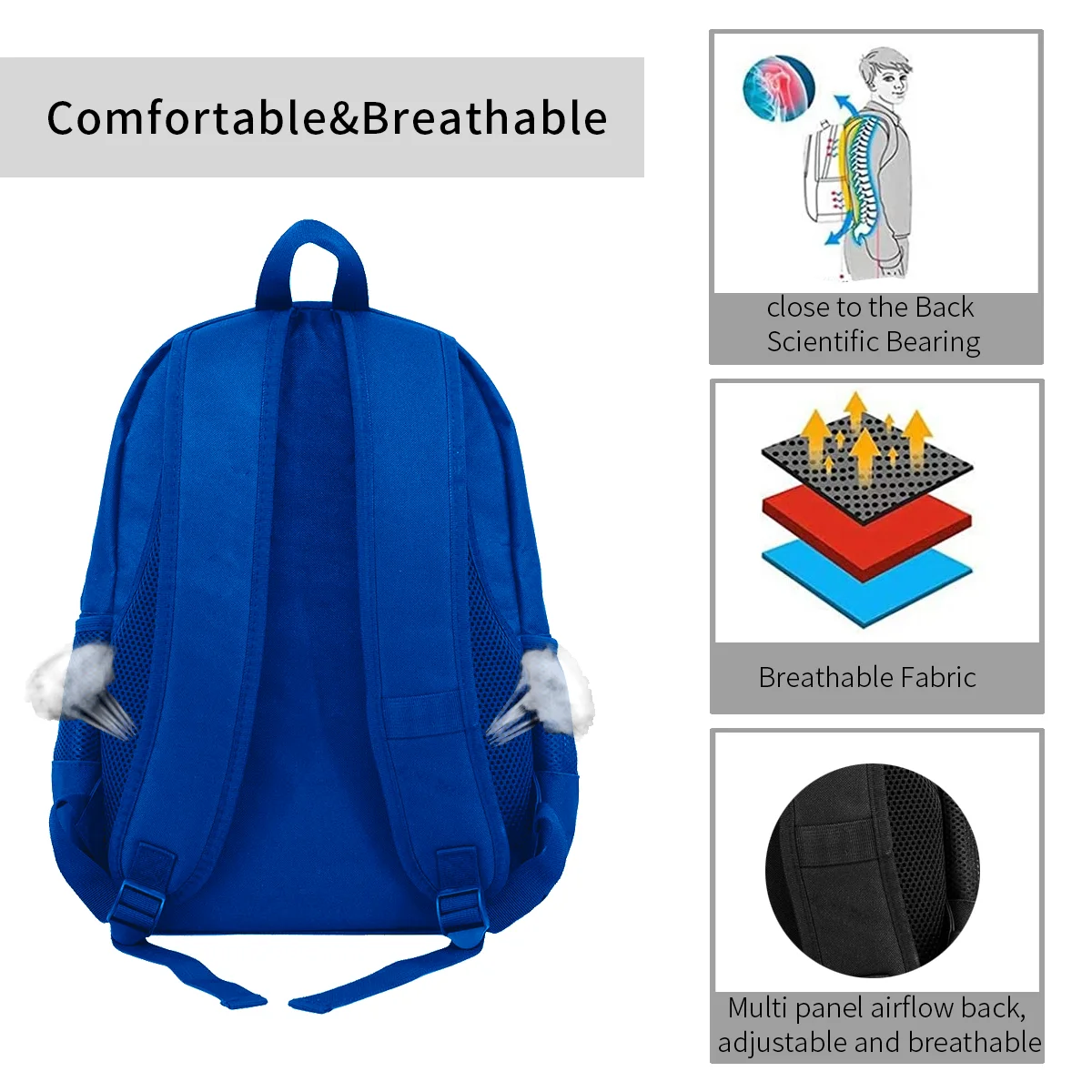 

Anime Face Boys Blue Backpacks Children Bookbag for Teenage Travelling Backpack Casual Daypacks Rucksack 15.6in Laptop Bag